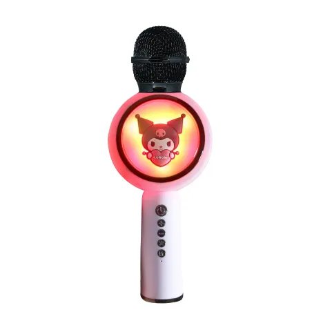 MICROFONO KARAOKE WIRELESS CON LUCI LED KUROMI, COMPATIBILE CON QUALSIASI SORGENTE AUDIO BLUETOOTH, LICENZA UFFICIALE KUROMI - T