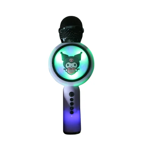 MICROFONE DE KARAOKE SEM FIOS COM LED KUROMI, COMPATÍVEL COM QUALQUER ÁUDIO BLUETOOTH, LICENÇA OFICIAL KUROMI - The Shop Gamer