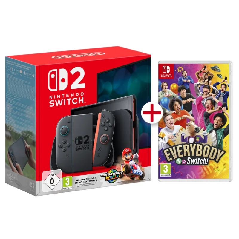NINTENDO SWITCH 2 CON MARIO KART WORLD + EVERYBODY 1 2 SWITCH VERSIONE SPAGNOLA - The Shop Gamer