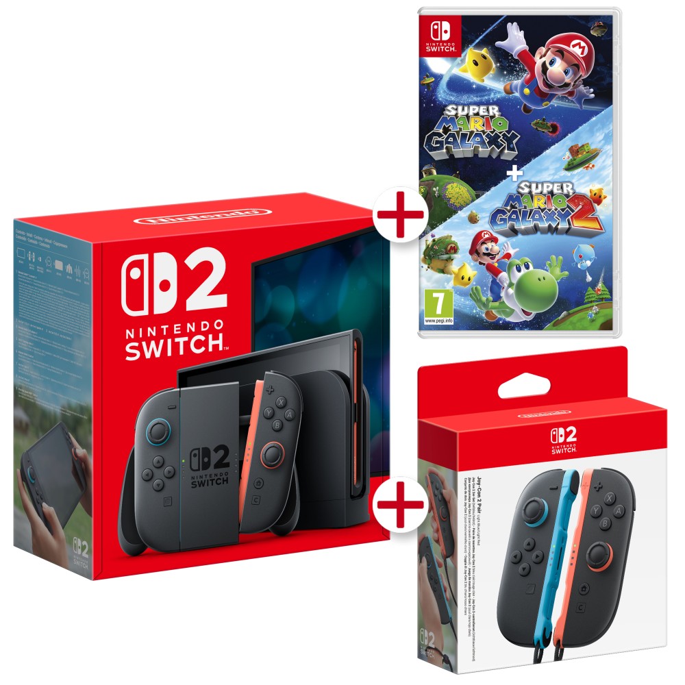 CONSOLA NINTENDO SWITCH 2 + SUPER MARIO GALAXY 1 Y SUPER MARIO GALAXY 2 + JOYCON 2 SWITCH 2 VERSIÓN ESPAÑOLA