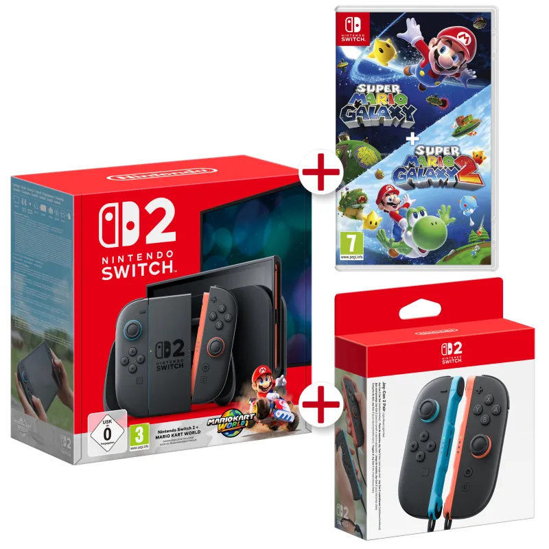 CONSOLE NINTENDO SWITCH 2 CON MARIO KART WORLD + SUPER MARIO GALAXY 1 E SUPER MARIO GALAXY 2 + JOYCON SWITCH 2 VERSIONE SPAGNOLA