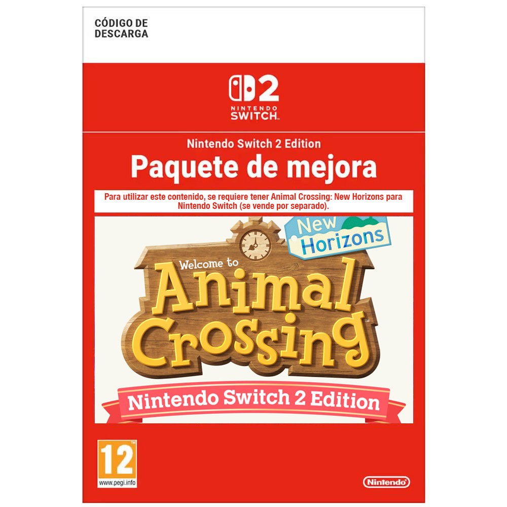 ANIMAL CROSSING: NEW HORIZONS NINTENDO SWITCH 2 EDITION UPGRADE PACK CÓDIGO DESCARGA DIGITAL PACK MEJORA REQUIERE JUEGO COMPLETO