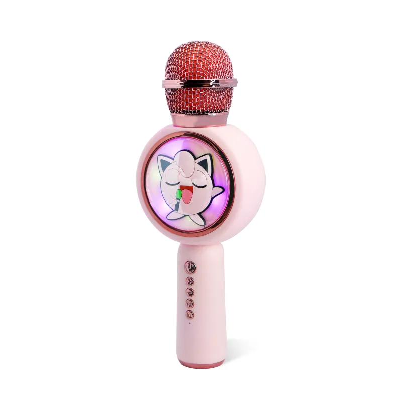 MICRO KARAOKÉ AVEC ENCEINTE SANS FIL POKEMON JIGGLY PUFF, LUMIÈRE LED POPSING, ROSE PÂLE - The Shop Gamer