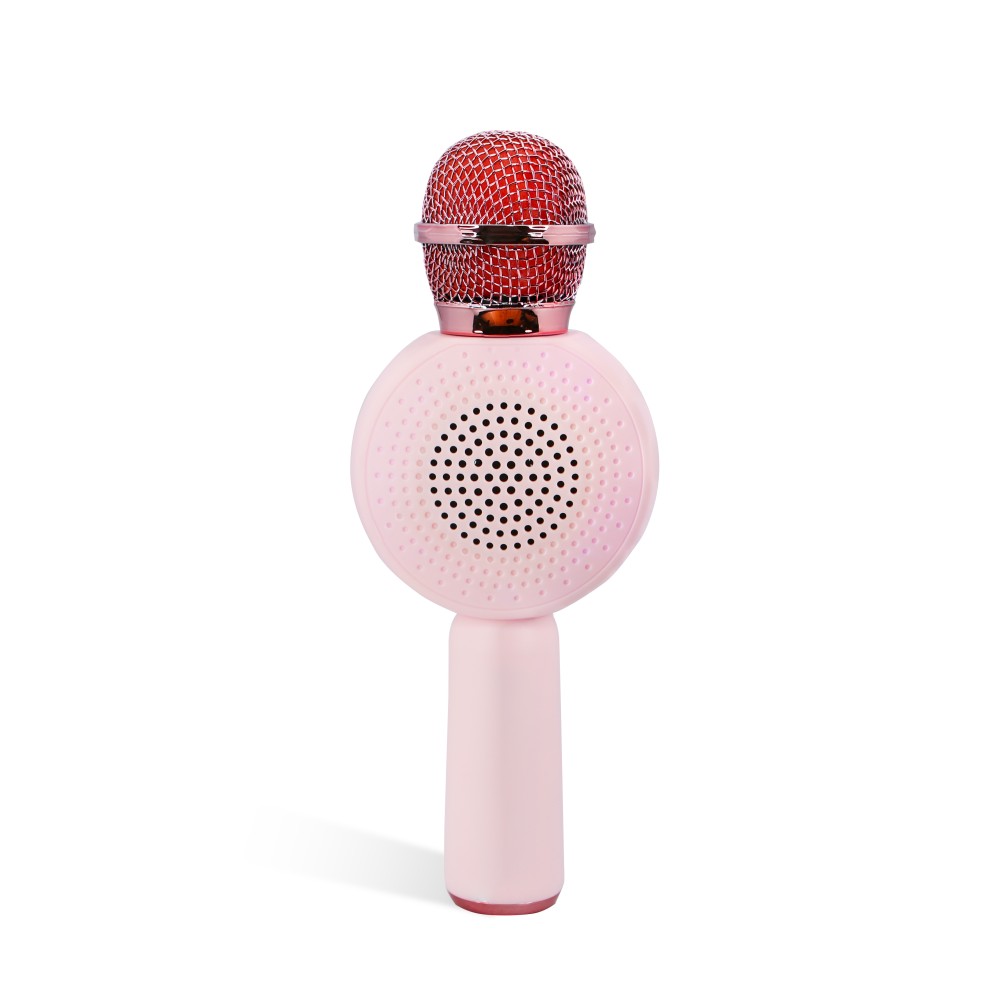 MICRÓFONO KARAOKE CON ALTAVOZ INALÁMBRICO POKEMON JIGGLY PUFF CON LUZ LED POPSING COLOR ROSA PÁLIDO