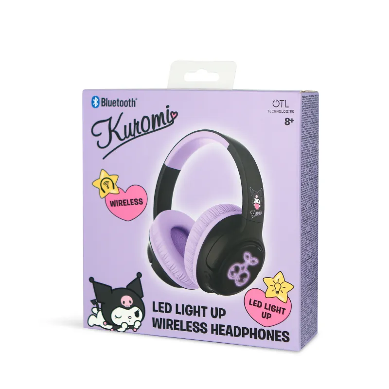 CUFFIE WIRELESS PIEGHEVOLI KUROMI CON LUCE LED E LICENZA UFFICIALE - The Shop Gamer