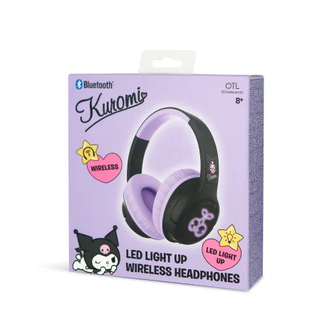 KUROMI FOLDABLE WIRELESS HEADPHONES WITH LED LIGHT AND OFFICIAL LICENCE - The Shop Gamer