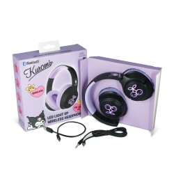 AURICULARES INALÁMBRICOS KUROMI PLEGABLES CON LUZ LED Y LICENCIA OFICIAL