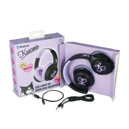 CUFFIE WIRELESS PIEGHEVOLI KUROMI CON LUCE LED E LICENZA UFFICIALE - The Shop Gamer