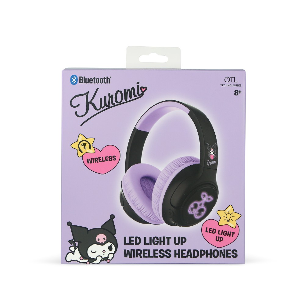 AURICULARES INALÁMBRICOS KUROMI PLEGABLES CON LUZ LED Y LICENCIA OFICIAL