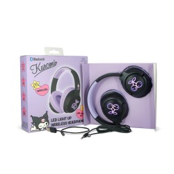 AURICULARES INALÁMBRICOS KUROMI PLEGABLES CON LUZ LED Y LICENCIA OFICIAL