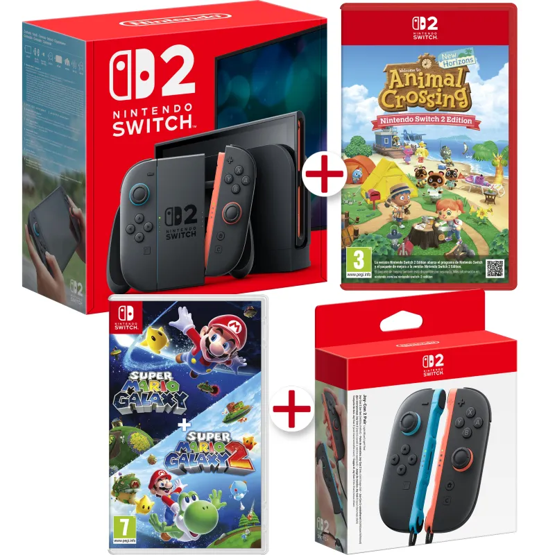 NINTENDO SWITCH 2 + ANIMAL CROSSING SWITCH 2 + SUPER MARIO GALAXY 1 E 2 + JOYCON - The Shop Gamer