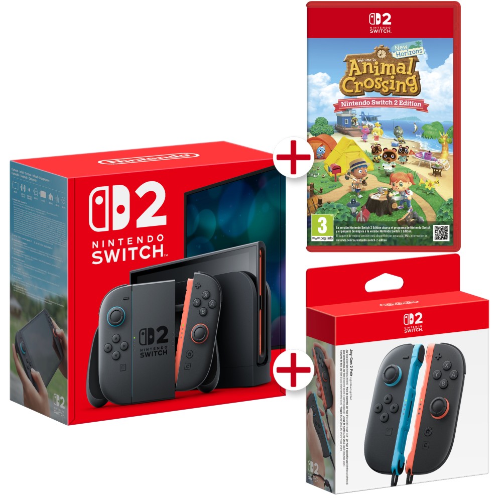 CONSOLA NINTENDO SWITCH 2 + JUEGO ANIMAL CROSSING NINTENDO SWITCH2 EDITION + PAREJA JOYCON 2 VERSIÓN ESPAÑOLA GARANTÍA EUROPEA