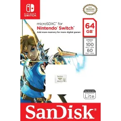 CARTÃO MICRO SDXC SANDISK 64 GB PARA NINTENDO SWITCH, ZELDA OFICIAL, NÃO COMPATÍVEL COM SWITCH 2 - The Shop Gamer