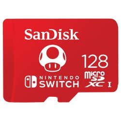 TARJETA MICRO SDXC SANDISK 128GB PARA NINTENDO SWITCH OFICIAL MARIO NO COMPATIBLE CON SWITCH 2