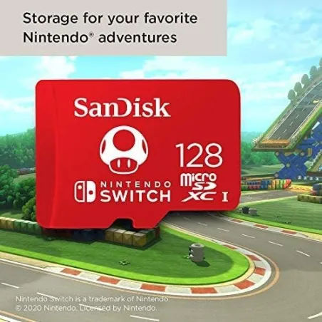 CARTE MICRO SDXC SANDISK 128 GO POUR NINTENDO SWITCH, OFFICIELLE MARIO, NON COMPATIBLE AVEC SWITCH 2 - The Shop Gamer