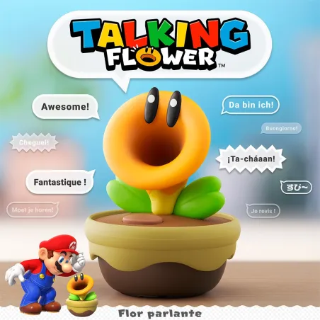 FLOR FALANTE, FIGURA DO JOGO SUPER MARIO WONDER, QUE FALA SOZINHA OU AO PREMIR UM BOTÃO - The Shop Gamer