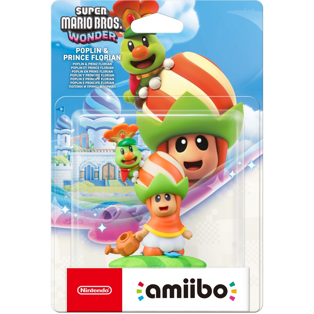 FIGURA AMIIBO POPLIN Y PRÍNCIPE FLORIAN COLECCIÓN SUPER MARIO BROS WONDER VERSIÓN ESPAÑOLA GARANTÍA EUROPEA