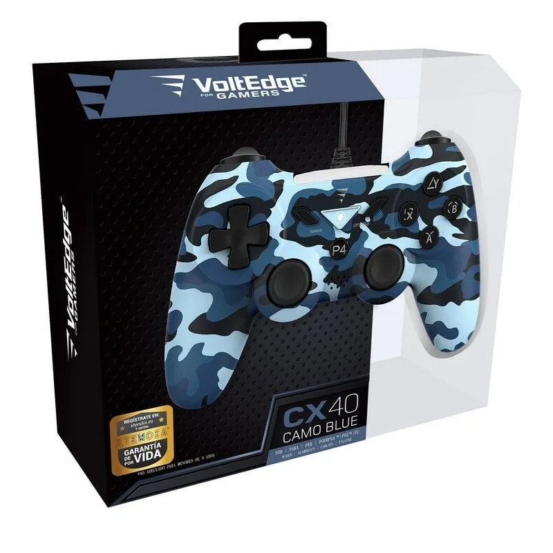 CONTROLLER CABLATO VOLTEDGE CX40, SCEGLI IL COLORE PER PLAYSTATION 4, PLAYSTATION 3 E PC, VERSIONE SPAGNOLA, GARANZIA EUROPEA - 