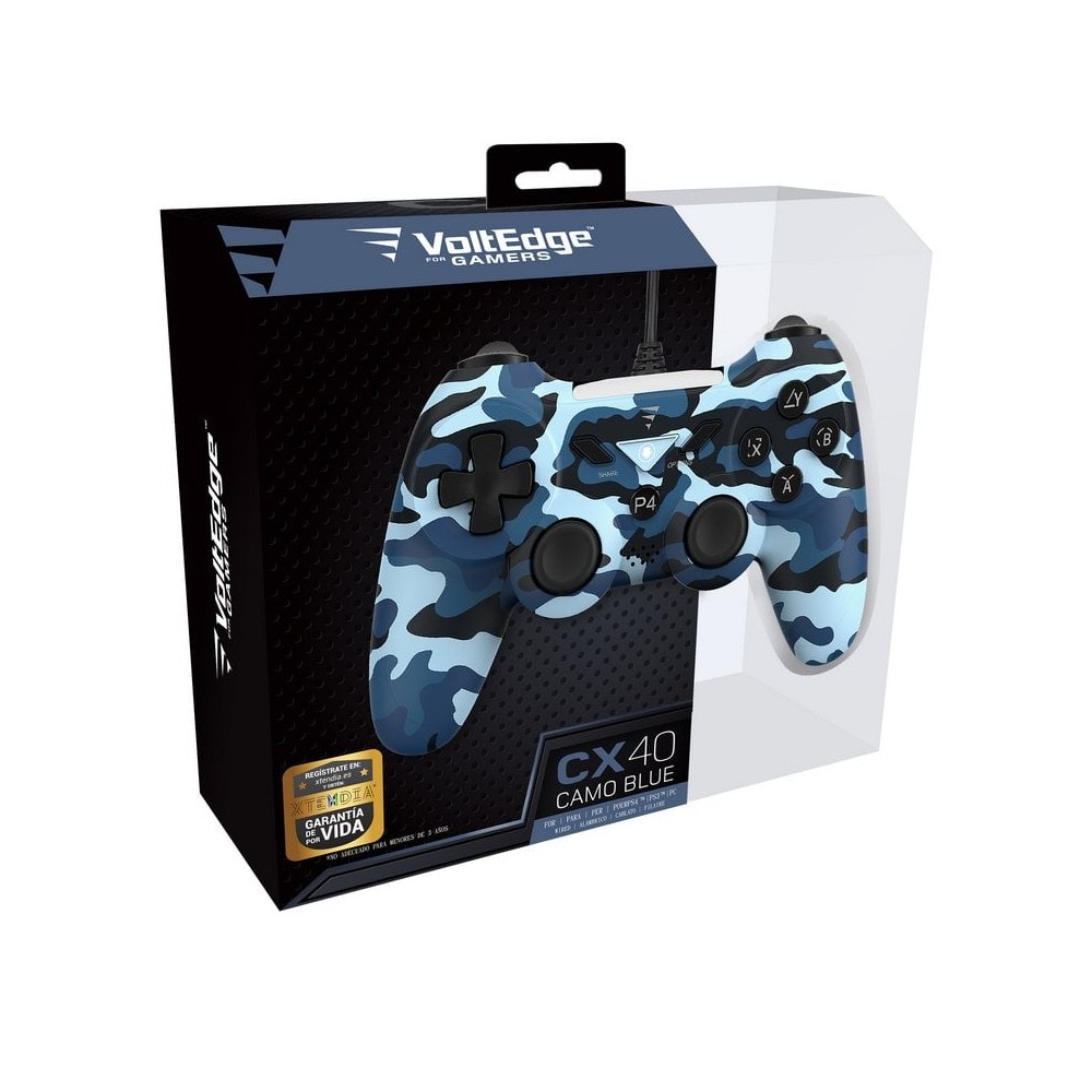 MANDO CON CABLE VOLTEDGE CX40 ELIGE TU COLOR PARA PLAYSTATION 4 PLAYSTATION 3 Y PC VERSIÓN ESPAÑOLA GARANTÍA EUROPEA