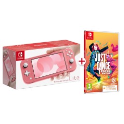 NINTENDO SWITCH LITE CORAL + JUST DANCE 25 EN CAJA CON CODIGO DESCARGA DIGITAL JUEGO COMPLETO VERSIÓN ESPAÑOLA GARANTÍA EUROPEA