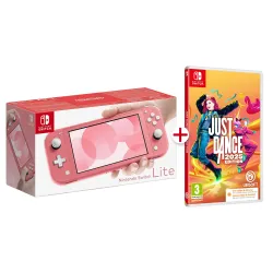 NINTENDO SWITCH LITE KORAAL + JUST DANCE 25 IN DOOS MET DIGITALE DOWNLOADCODE VOLLEDIGE GAME SPAANSE VERSIE EUROPESE GARANTIE - 