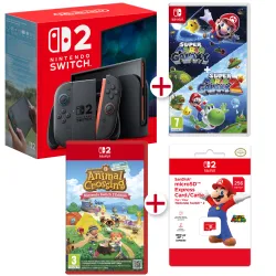 Console Nintendo Switch 2 + Animal Crossing 2 + Super Mario Galaxy 1Y2 + MicroSD Express Card Spaanse versie, Europese garantie 