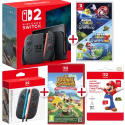Nintendo Switch 2-console + Animal Crossing 2 + SM Galaxy 1Y2 + JoyCon + MicroSD Express Card, Spaanse versie, Europese garantie
