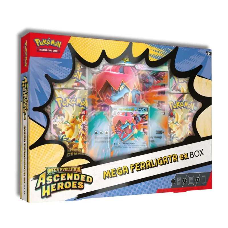 POKEMON JOGO DE CARTAS COLECIONÁVEIS COLEÇÃO MEGA-FERALIGATR EX MEGAEVOLUÇÃO HERÓIS ASCENDENTES POKEMON TCG POKEMON JCC - The Sh