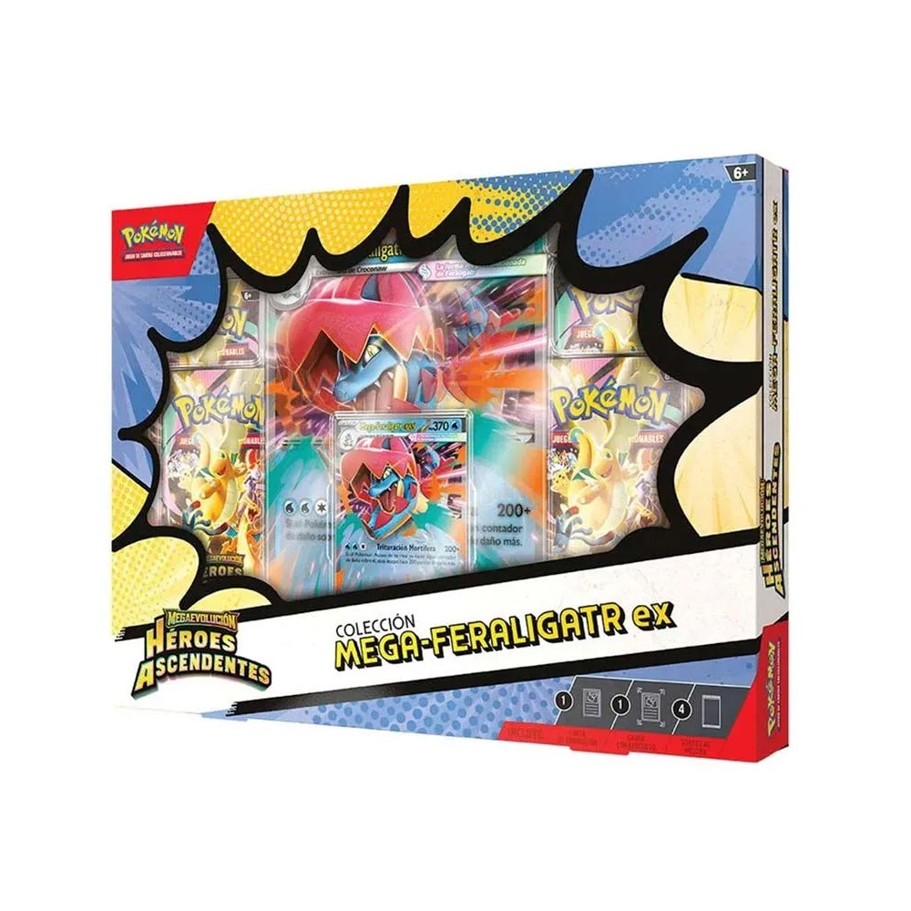 POKEMON JUEGO DE CARTAS COLECCIONABLES COLECCIÓN MEGA-FERALIGATR EX MEGAEVOLUCIÓN HÉROES ASCENDENTES POKEMON TCG POKEMON JCC