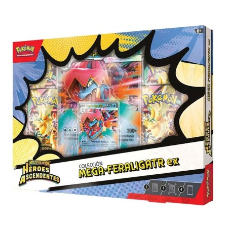 POKEMON JUEGO DE CARTAS COLECCIONABLES COLECCIÓN MEGA-FERALIGATR EX MEGAEVOLUCIÓN HÉROES ASCENDENTES POKEMON TCG POKEMON JCC