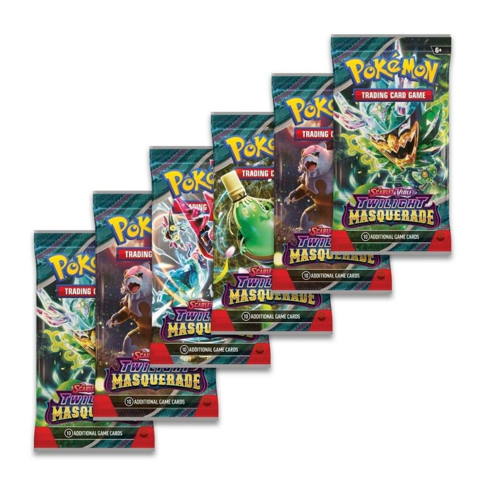 POKEMON JCC ESCARLATA Y PÚRPURA MASCARADA CREPUSCULAR LOTE DE 6 PAQUETES D MEJORA POKEMON TCG TWILIGHT MASQUERADE BOOSTER BUNDLE
