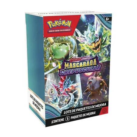 POKEMON JCC ESCARLATA Y PÚRPURA MASCARADA CREPUSCULAR, LOTE DE 6 PAQUETES DE MEJORA, POKEMON TCG TWILIGHT MASQUERADE BOOSTER - T