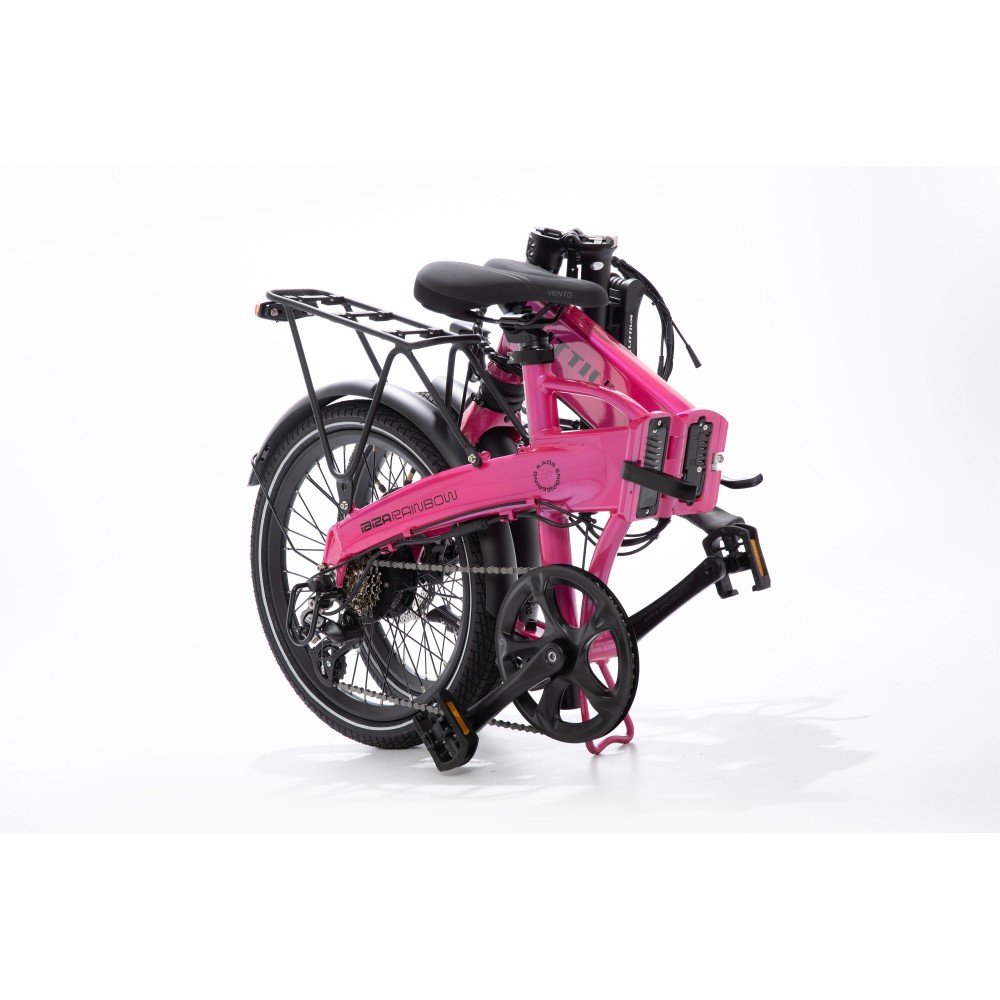 BICICLETA ELÉCTRICA PLEGABLE IBIZA RAINBOW PINK PANTHER LITTIUM COLOR ROSA CON BATERÍA DE 10,4 AH Y ACCESORIOS GARANTÍA EUROPEA