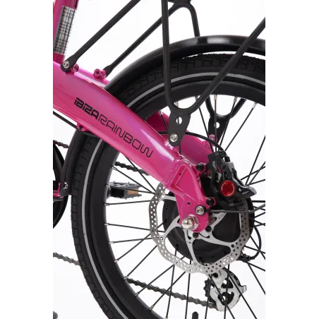BICICLETA ELÉTRICA DOBRÁVEL IBIZA RAINBOW PINK PANTHER LITTIUM, COR-DE-ROSA, COM BATERIA DE 10,4 AH E ACESSÓRIOS, GARANTIA - The