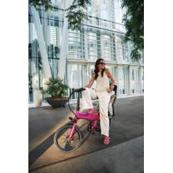 BICICLETA ELÉCTRICA PLEGABLE IBIZA RAINBOW PINK PANTHER LITTIUM COLOR ROSA CON BATERÍA DE 10,4 AH Y ACCESORIOS GARANTÍA EUROPEA