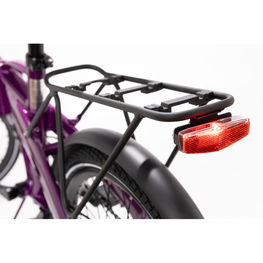 BICICLETA ELÉCTRICA PLEGABLE IBIZA RAINBOW DEEP PURPLE LITTIUM COLOR VIOLETA CON BATERÍA DE 10,4AH Y ACCESORIOS GARANTÍA EUROPEA