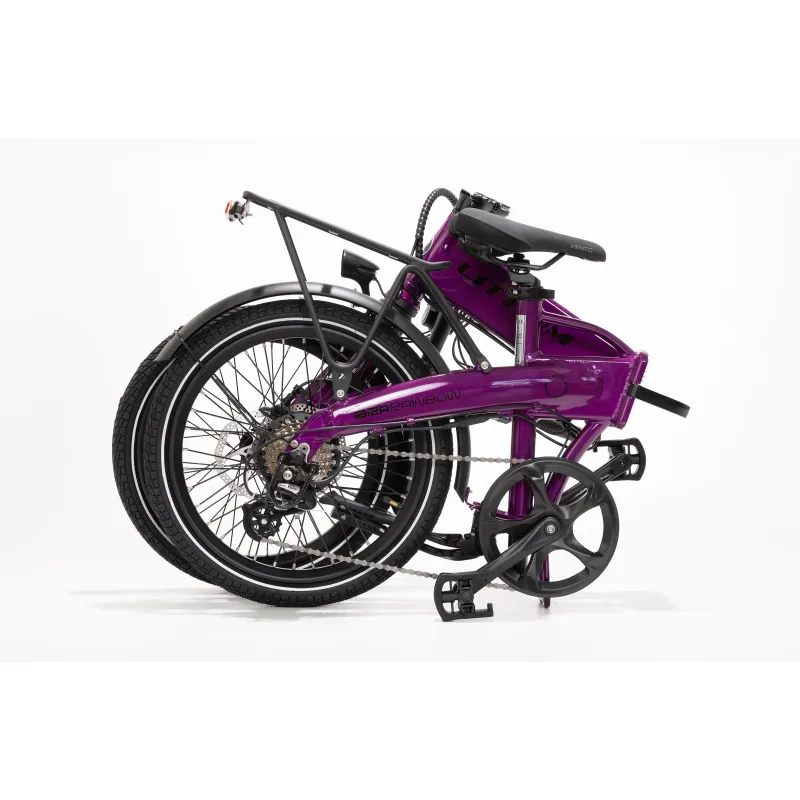FOLDING E-BIKE IBIZA RAINBOW DEEP PURPLE, PURPLE LITHIUM, 10.4AH BATTERY, ACCESSORIES, EUROPEAN WARRANTY - The Shop Gamer