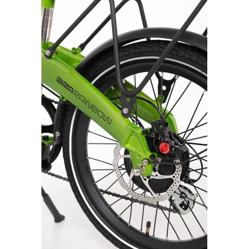 FALTBARES E-BIKE IBIZA RAINBOW GREEN PEACE LITTIUM, GRÜN, MIT 10,4-AH-AKKU, ZUBEHÖR, EUROPÄISCHE GARANTIE - The Shop Gamer
