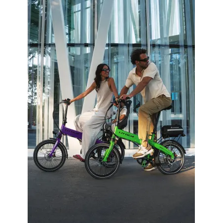 BICICLETTA ELETTRICA PIEGHEVOLE IBIZA RAINBOW GREEN PEACE LITTIUM VERDE CON BATTERIA DA 10,4 AH, ACCESSORI E GARANZIA EUROPEA - 