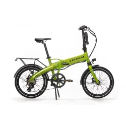 BICICLETTA ELETTRICA PIEGHEVOLE IBIZA RAINBOW GREEN PEACE LITTIUM VERDE CON BATTERIA DA 10,4 AH, ACCESSORI E GARANZIA EUROPEA - 
