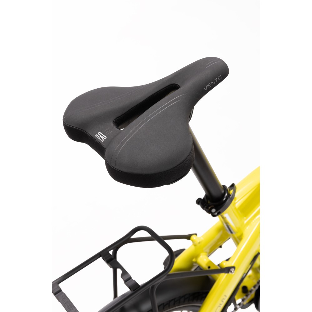 BICICLETA ELÉCTRICA PLEGABLE IBIZA RAINBOW YELLOW STONE LITTIUM COLOR AMARILLO CON BATERÍA DE 10,4 AH Y ACCESORIOS GARANTÍA EU