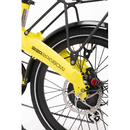 BICICLETA ELÉTRICA DOBRÁVEL IBIZA RAINBOW YELLOW STONE LITTIUM, AMARELA, COM BATERIA DE 10,4 AH, ACESSÓRIOS E GARANTIA UE - The 