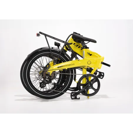 FOLDING ELECTRIC BIKE IBIZA RAINBOW YELLOW STONE LITTIUM, YELLOW, WITH 10.4 AH BATTERY AND ACCESSORIES, EU WARRANTY - The Shop G