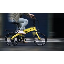 BICICLETA ELÉCTRICA PLEGABLE IBIZA RAINBOW YELLOW STONE LITTIUM COLOR AMARILLO CON BATERÍA DE 10,4 AH Y ACCESORIOS GARANTÍA EU