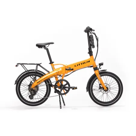 BICICLETTA ELETTRICA PIEGHEVOLE IBIZA RAINBOW ORANGE JUICE LITTIUM ARANCIONE CON BATTERIA DA 10,4 AH E ACCESSORI, GARANZIA UE - 