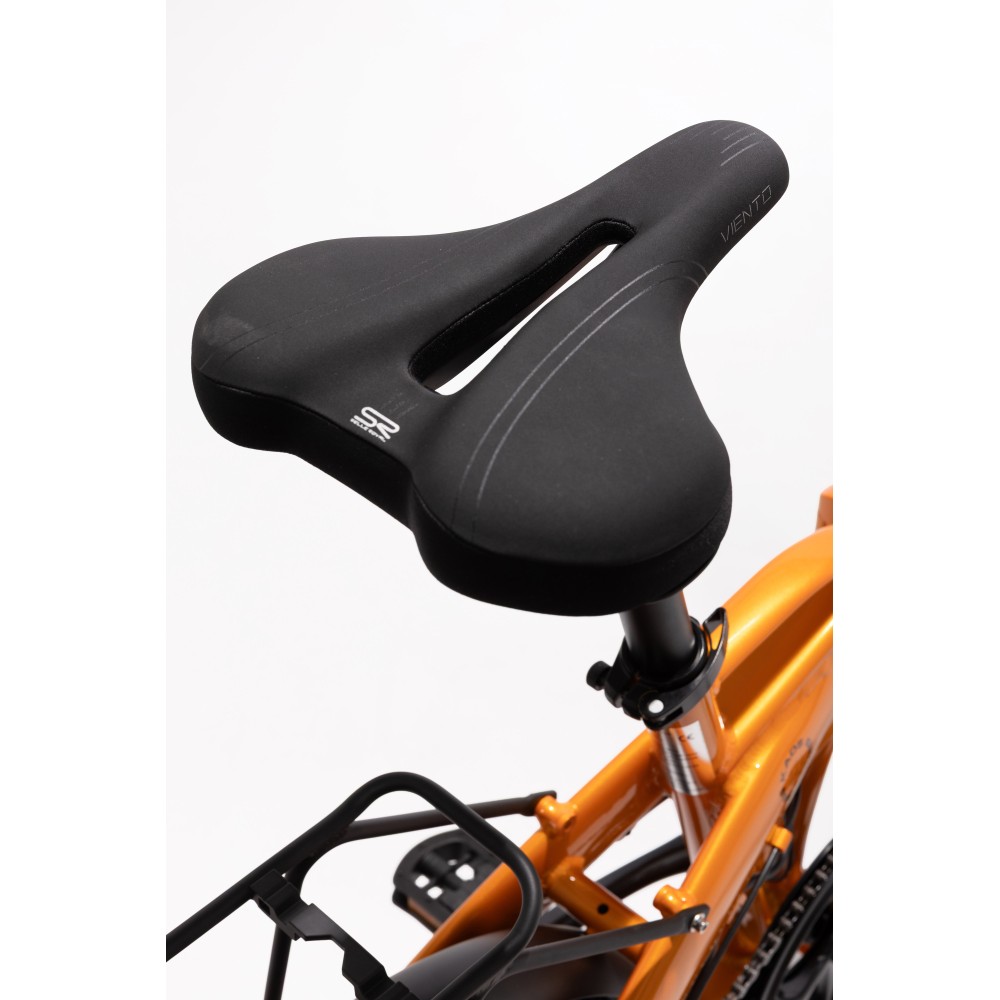 BICICLETA ELÉCTRICA PLEGABLE IBIZA RAINBOW ORANGE JUICE LITTIUM COLOR NARANJA CON BATERÍA DE 10,4 AH Y ACCESORIOS GARANTÍA EU