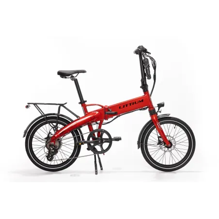 VÉLO ÉLECTRIQUE PLIABLE IBIZA RAINBOW RED CHILI LITTIUM, ROUGE, BATTERIE 10,4 AH, ACCESSOIRES, GARANTIE EUROPÉENNE - The Shop Ga