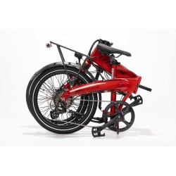 BICICLETA ELÉCTRICA PLEGABLE IBIZA RAINBOW RED CHILI LITTIUM COLOR ROJO Y BATERÍA CON DE 10,4 AH Y ACCESORIOS GARANTÍA EUROPEA