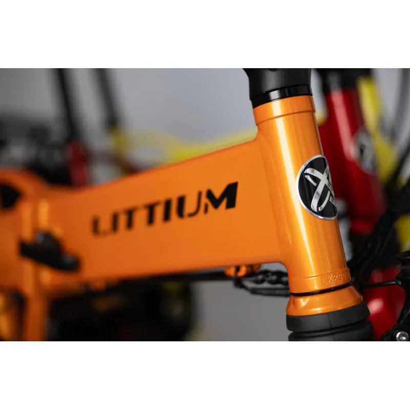 BICICLETTA ELETTRICA PIEGHEVOLE IBIZA RAINBOW ORANGE JUICE LITTIUM ARANCIONE CON BATTERIA DA 10,4 AH E ACCESSORI, GARANZIA UE - 