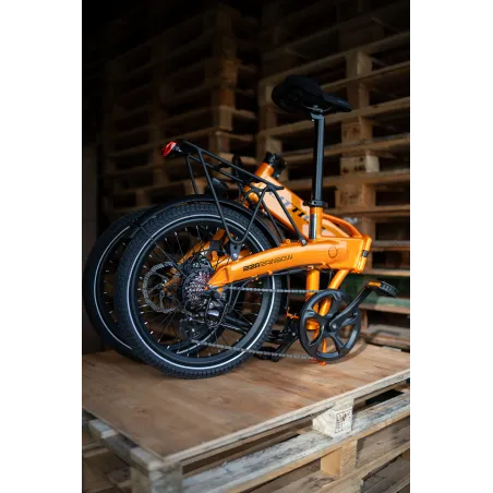 BICICLETTA ELETTRICA PIEGHEVOLE IBIZA RAINBOW ORANGE JUICE LITTIUM ARANCIONE CON BATTERIA DA 10,4 AH E ACCESSORI, GARANZIA UE - 